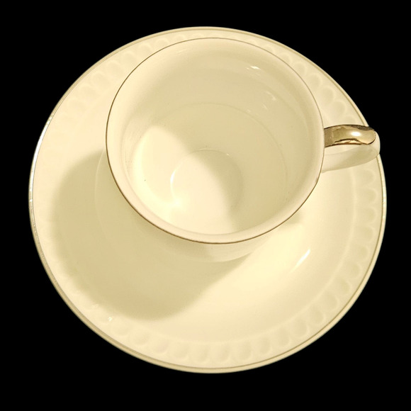 Ambassador 55/1671 Cup & Saucer Set of 5 Gold Trim White Fine China Japan - Picture 2 of 4